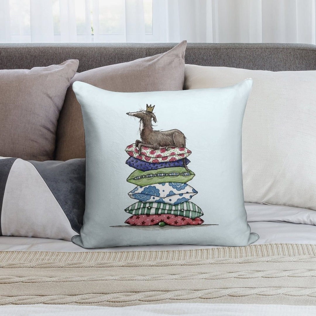 Princess On The Pea - Greyhound - Galgo - Whippet - Italian Greyhound Soft Bedroom Essential Throw Pillow