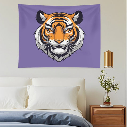 Tiger Mascot Digital Art Tapestry