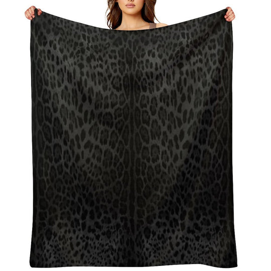 Black Leopard Print Skin Quick-dry Throw Blanket