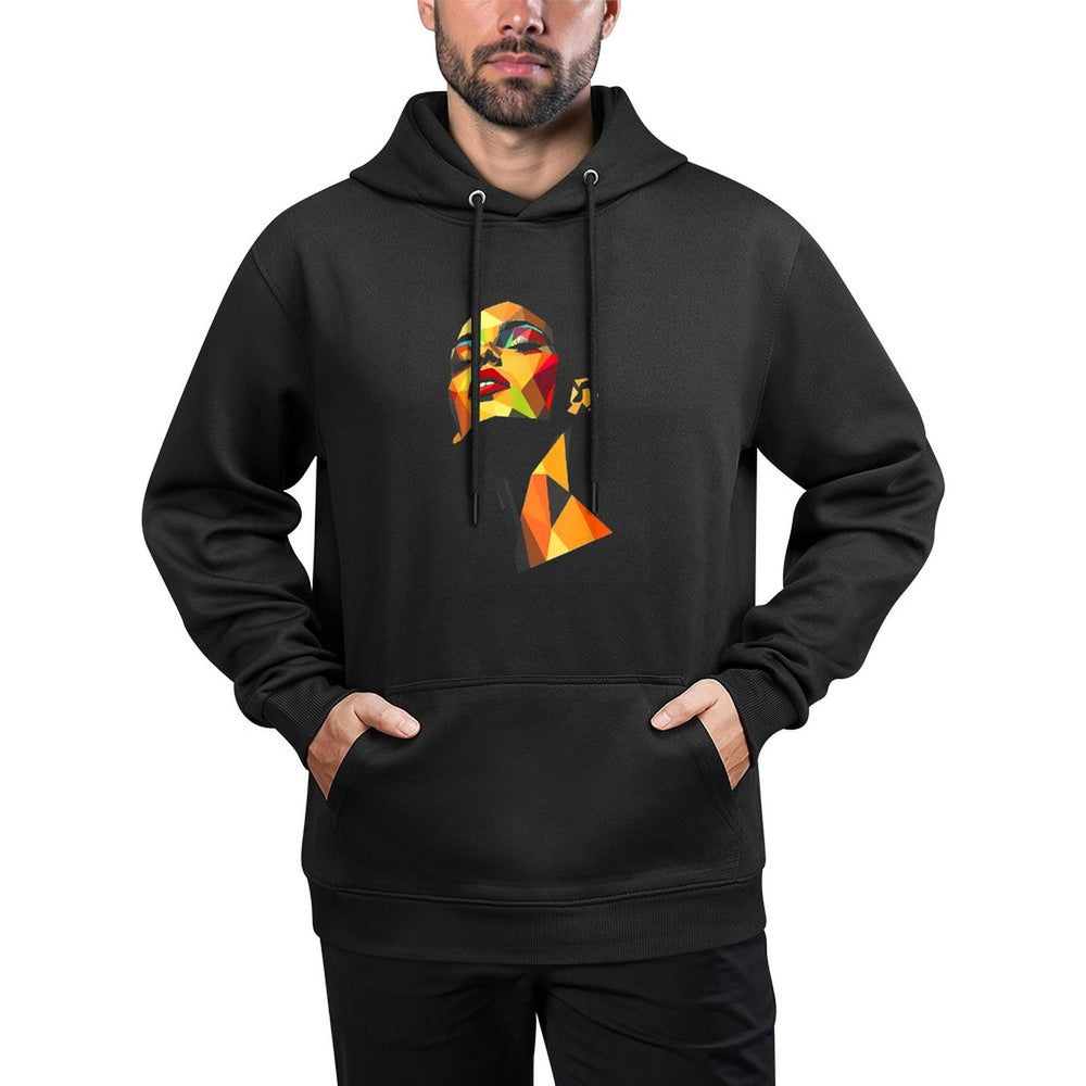 Geometric Woman Colorful Abstract Art Face Design Colorfast Hoodie