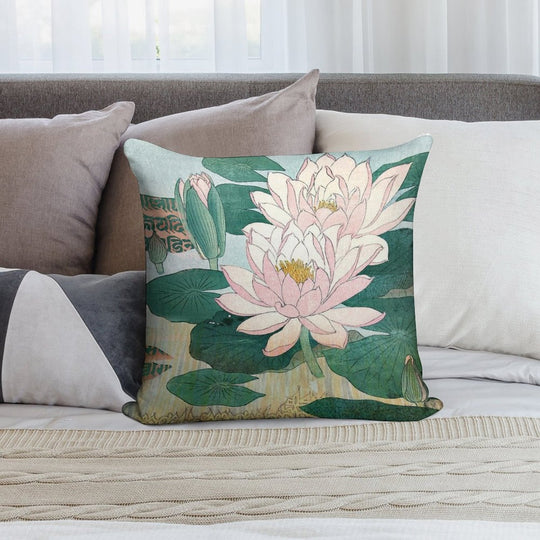 Sacred Lotus Flower Soft Warmth Comfort Throw Pillow