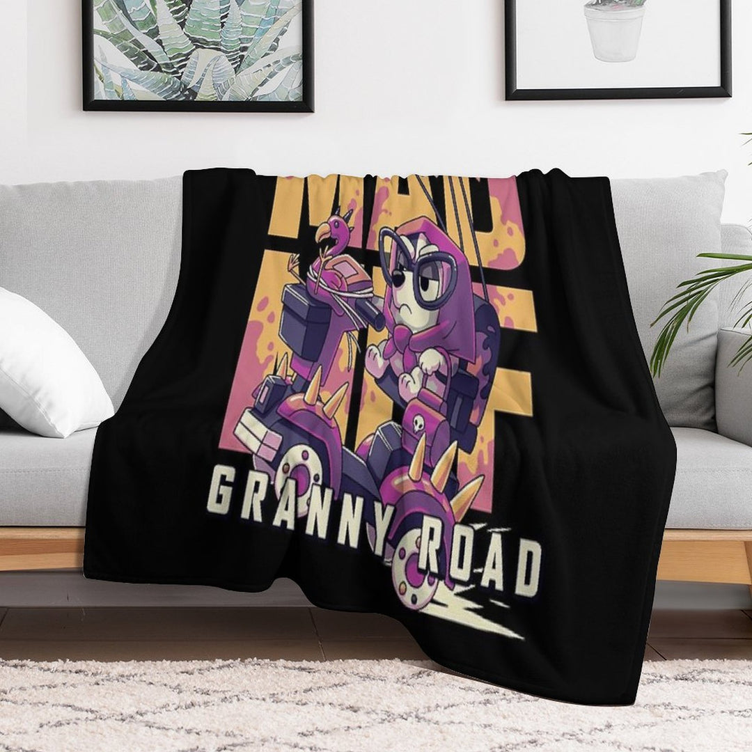 Mad Muf Granny Road  Muffin Heeler, Aussie Dog, Bingo, Bandit, Chilli Premium Throw Blanket