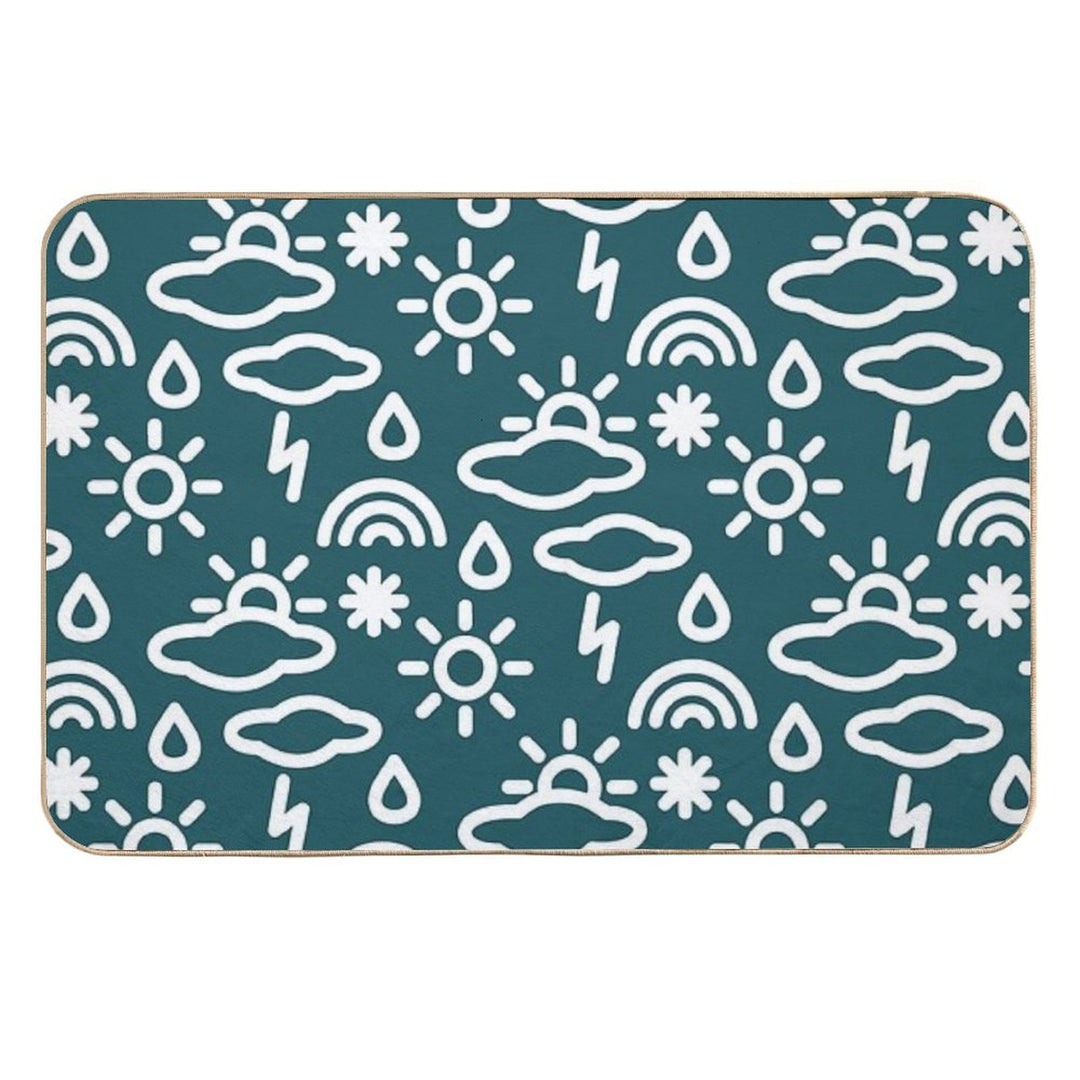 Pattern of Weather Icons. Weather News. Weather Seasons Forecast Symbols  High-Traffic Bath Mat