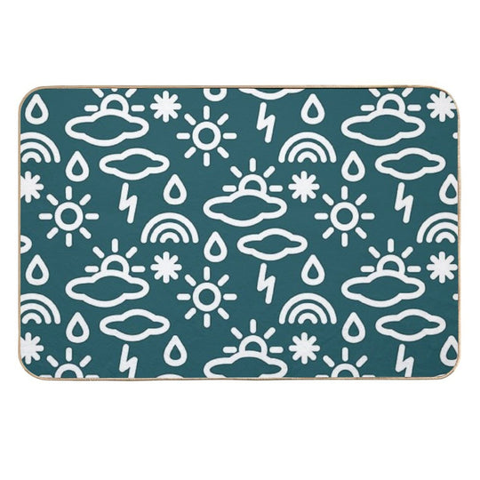 Pattern of Weather Icons. Weather News. Weather Seasons Forecast Symbols  High-Traffic Bath Mat