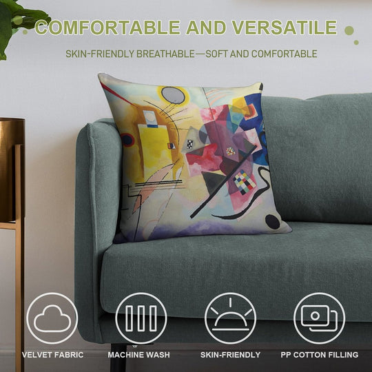 Wassily Kandinsky  Yellow-Red-Blue Soft Warmth Comfort Throw Pillow