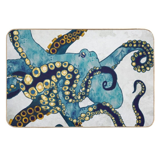 Metallic Octopus VI  Stain-Proof Bath Mat