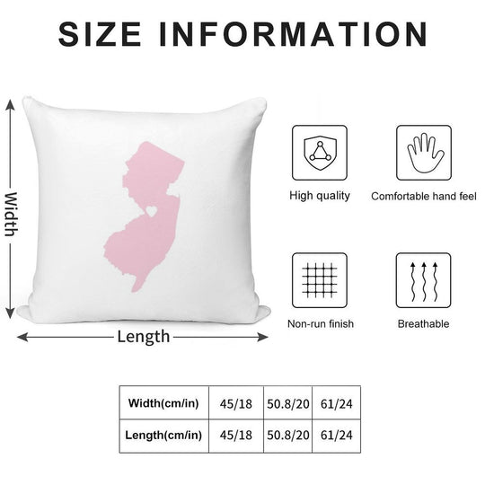 New Jersey Love in Pink Soft Fade-Resistant Throw Pillow