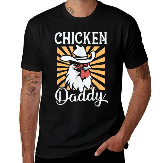 Chicken Daddy Vintage Poultry Farmer Funny Fathers Day Mens  Affordable Price T-Shirt