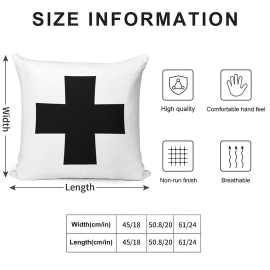 Swiss Cross in Black Soft Style Accent Throw Pillow