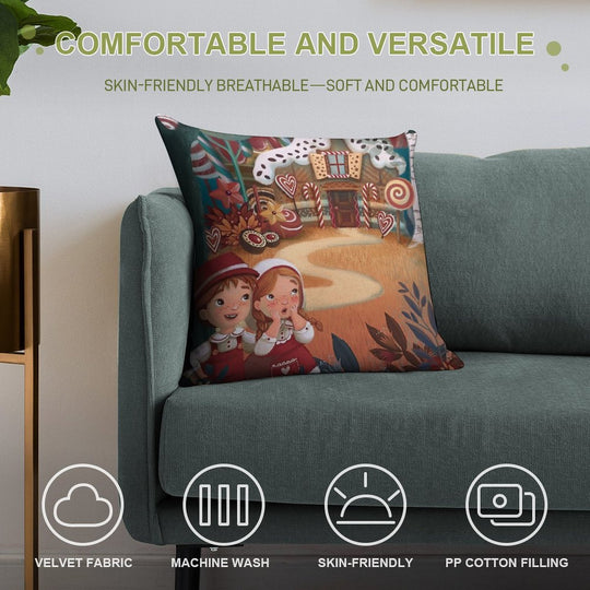 Hansel Gretel Soft Hidden Zipper Throw Pillow