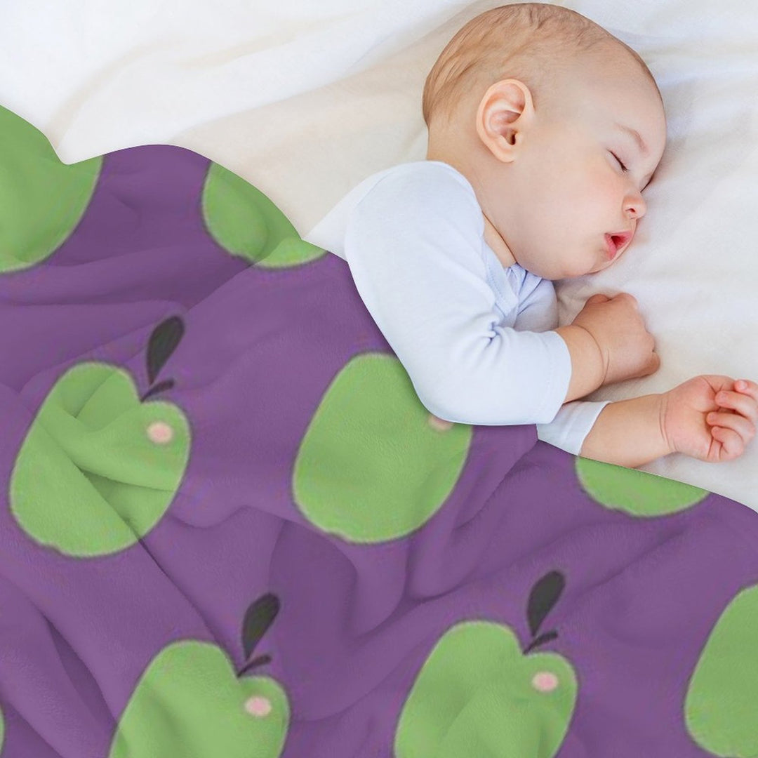 Green Apples  Edible Garden  Abstract Fruit Pattern Anti-pilling Throw Blanket