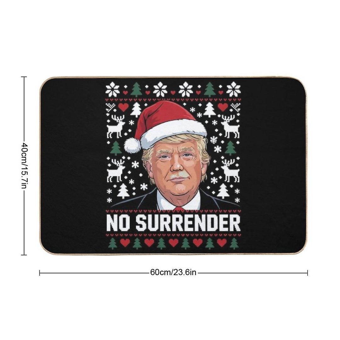 Trump Mug Shot NO SURRENDER Pro Trump Ugly Christmas  Repositionable Bath Mat