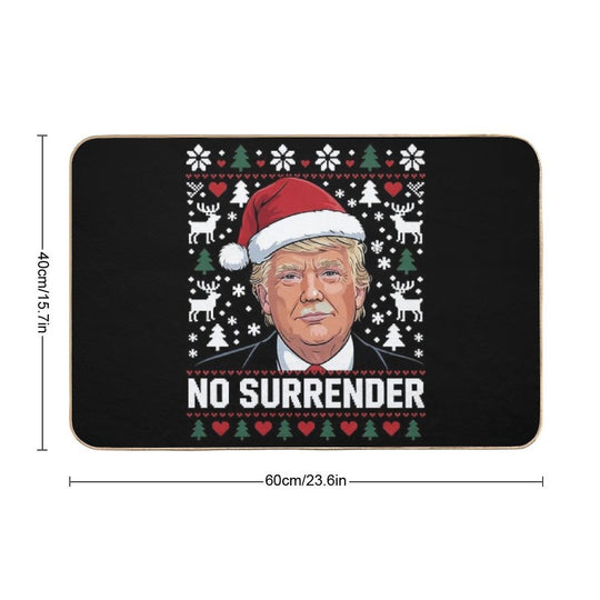 Trump Mug Shot NO SURRENDER Pro Trump Ugly Christmas  Repositionable Bath Mat