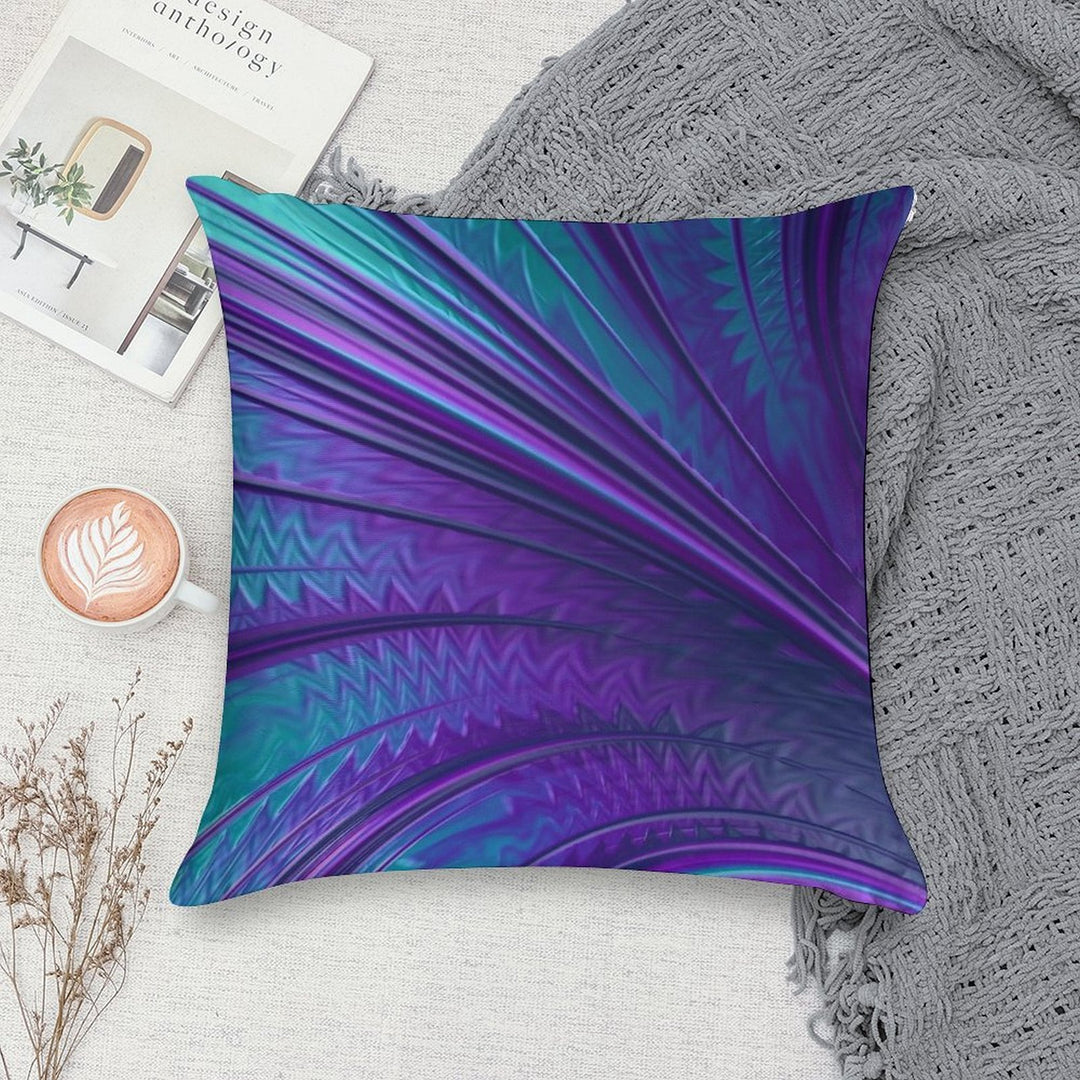 Abstract in Blue And Purple Soft Durable Construction Throw Pillow
