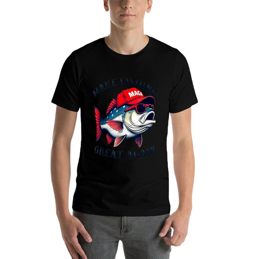 Maga Fishing Make Fishing Great Again  Fade-proof Color T-Shirt
