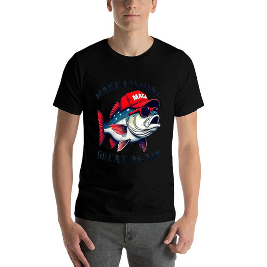 Maga Fishing Make Fishing Great Again  Fade-proof Color T-Shirt