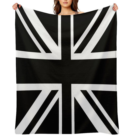 Newcastle United Black & White Union Jack Flag Gift-ready Throw Blanket