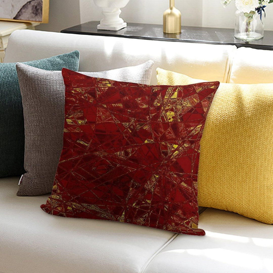 Aurelia- Red And Gold Metallic Soft Washable Throw Pillow