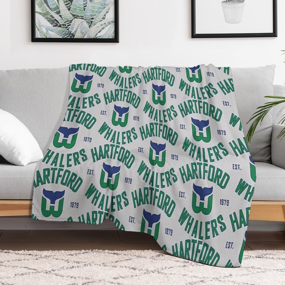 Hartford Whalers CT Compact Throw Blanket