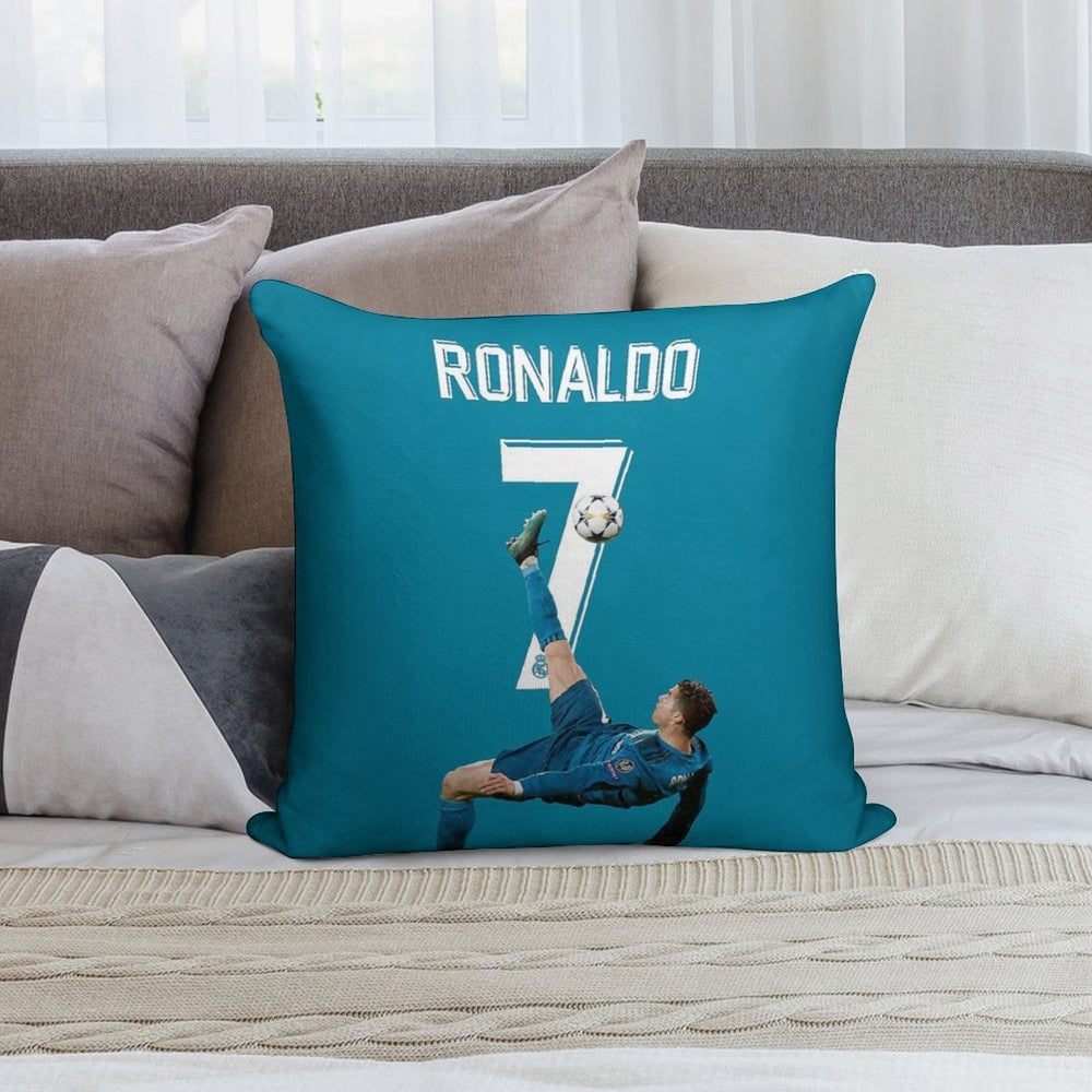 Ronaldo Overhead Kick Soft Luxury Feel Throw Pillow
