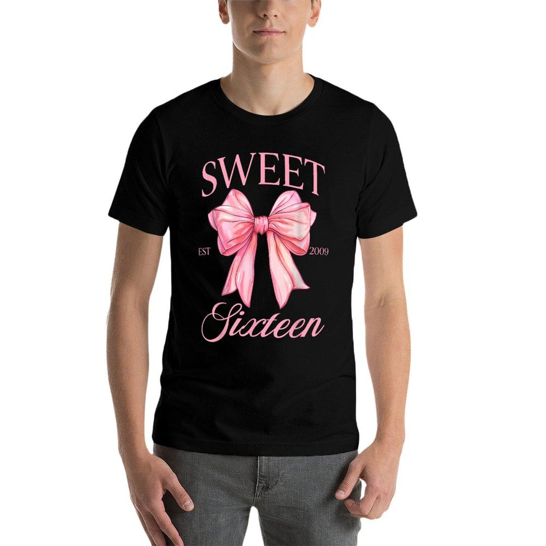 Groovy Sweet 16th Birthday Girl Coquette Bow 16 Year Old  Relaxed-fit T-Shirt