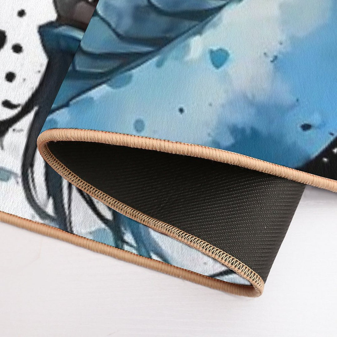 Chinese Watercolor Blue Dragon #1  Non-Slip Bath Mat