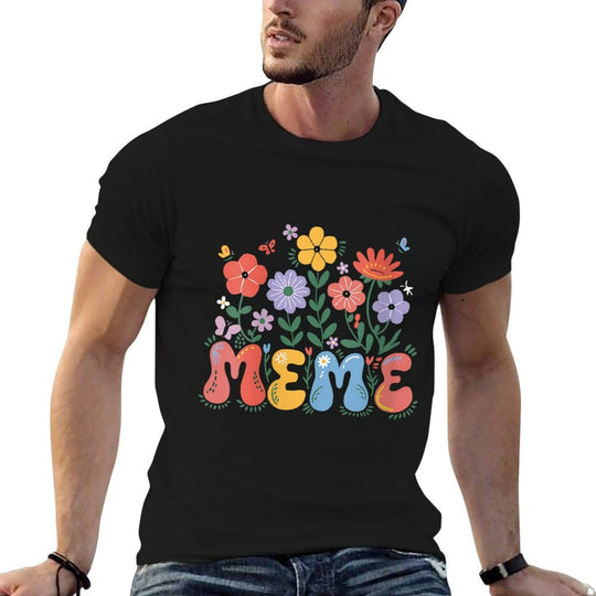 Womens Meme Mothers Day Grandma Wildflower Retro Groovy Floral Meme  Quick-drying T-Shirt