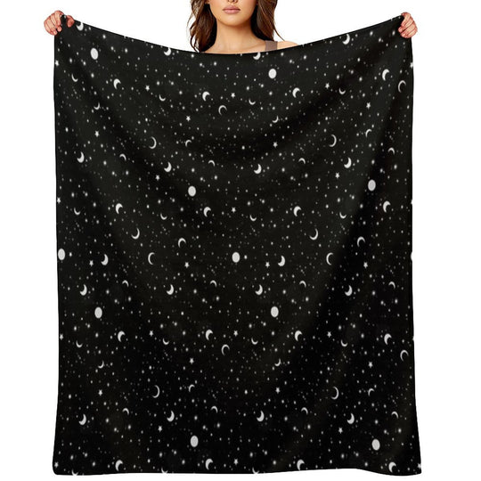 Black Universe Versatility Throw Blanket