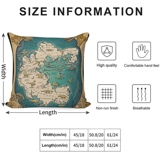 Map of The Supercontinent Pangaea Soft Shrink-Resistant Throw Pillow