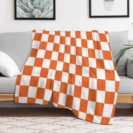 Tennessee Orange And White Checkerboard Durable Throw Blanket