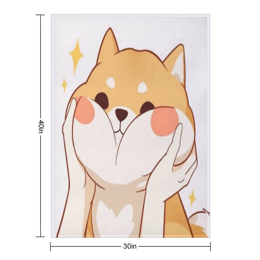 Kawaii Shiba Inu Anti-pilling Throw Blanket