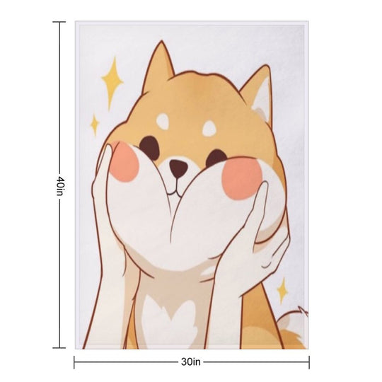 Kawaii Shiba Inu Anti-pilling Throw Blanket