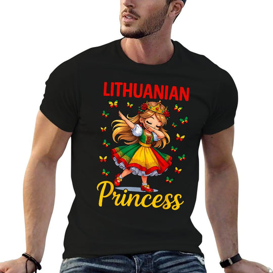 Lithuanian Princess Girl Dab Cute Traditional Dress Girls  Classic T-Shirt
