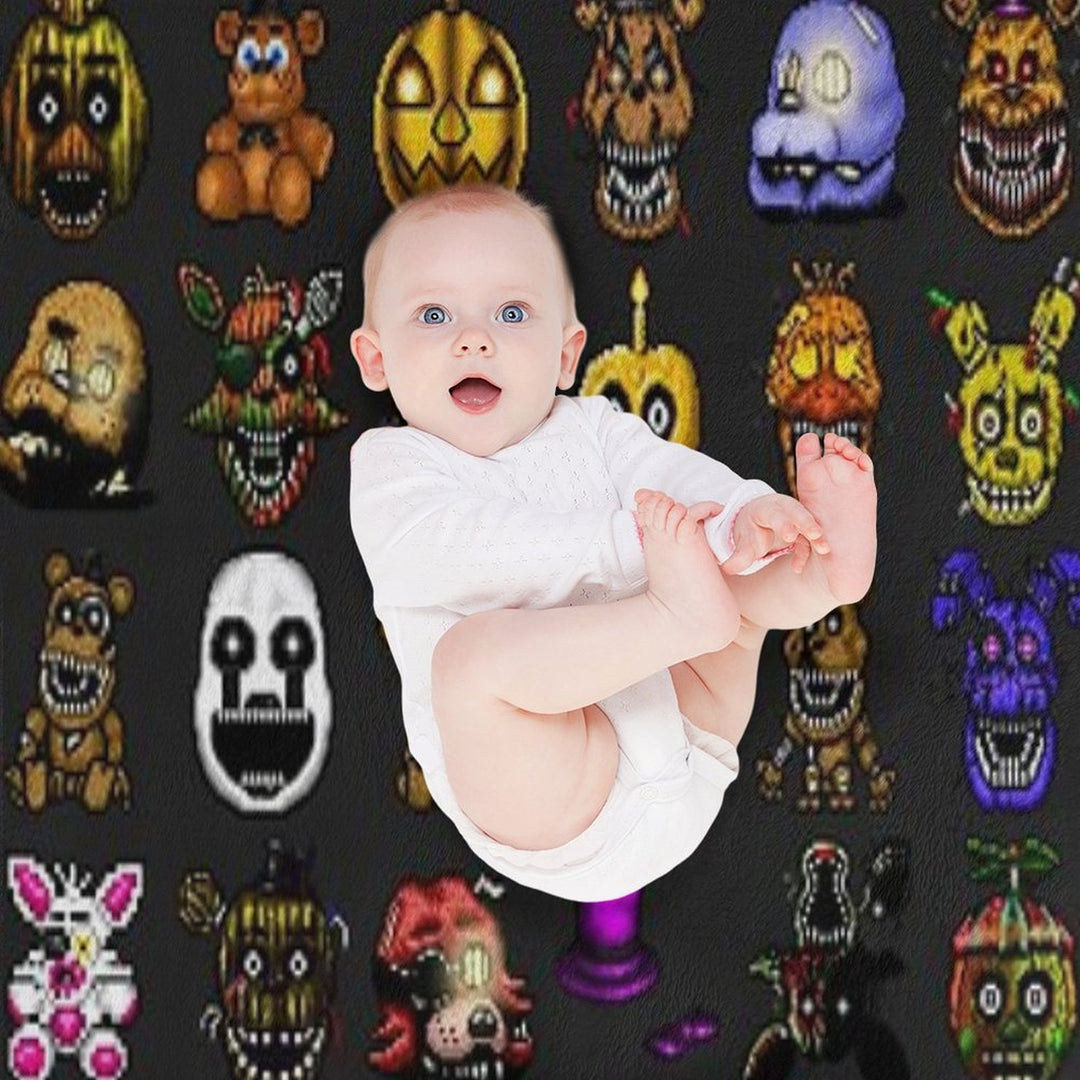 Five Nights at Freddy's - Pixel Art - Multiple Characters New Set Versatility Throw Blanket