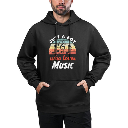 Just A Boy Who Loves Music Kids Music Boys Casual Wear Hoodie