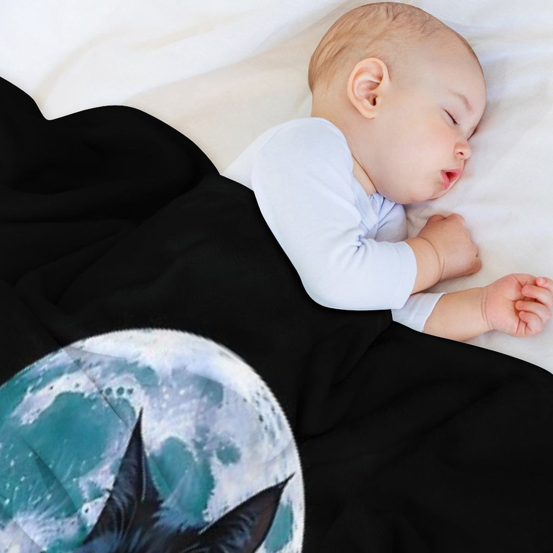 Witches Cat Purranormal Plush Throw Blanket