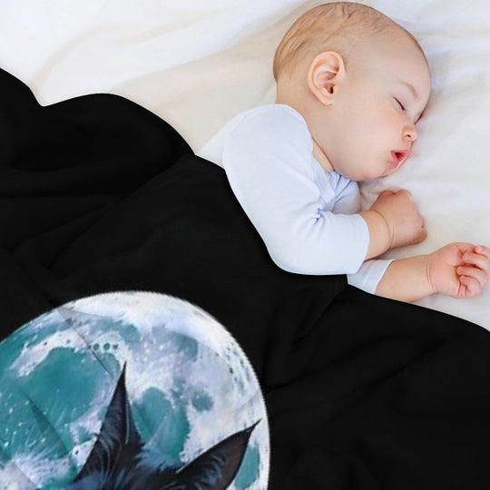 Witches Cat Purranormal Plush Throw Blanket