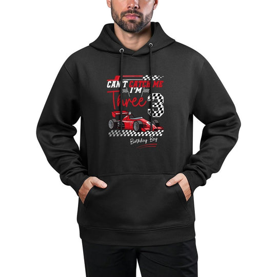 Can’t Catch Me I’m 3 Super Red Racing Car 3rd Birthday Unisex Design Hoodie