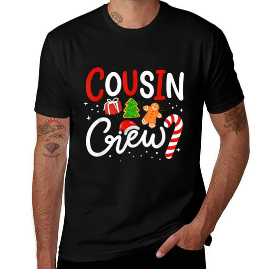 Cousin Crew Family Christmas Pajamas  Fade-proof Color T-Shirt