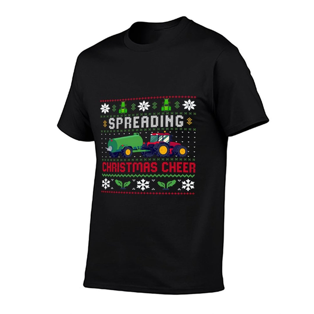 Spreading Christmas Cheer, Ugly Christmas, Xmas Farm Tractor Sweatshirt  Fade-proof Color T-Shirt