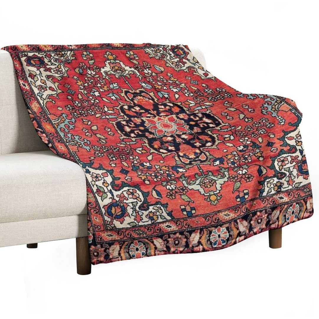 Farahan Arak West Persian Poshti Print Compact Throw Blanket