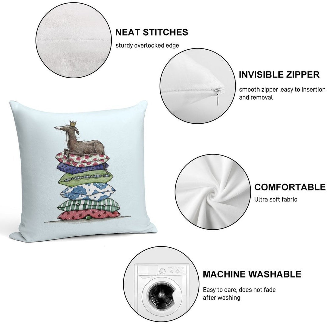 Princess On The Pea - Greyhound - Galgo - Whippet - Italian Greyhound Soft Bedroom Essential Throw Pillow