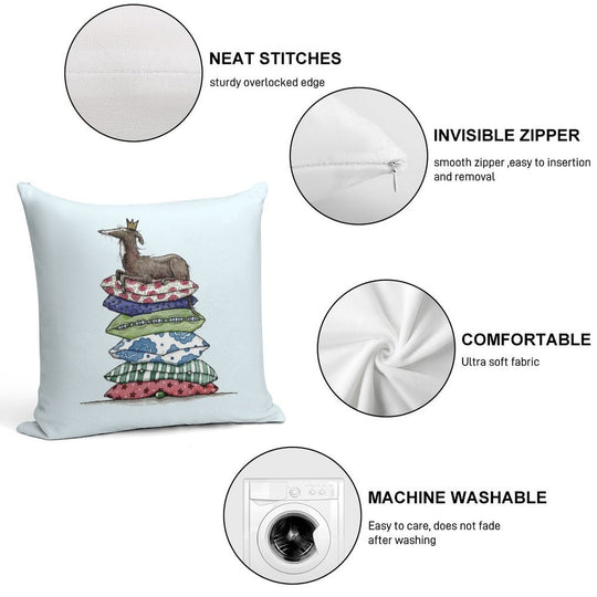 Princess On The Pea - Greyhound - Galgo - Whippet - Italian Greyhound Soft Bedroom Essential Throw Pillow
