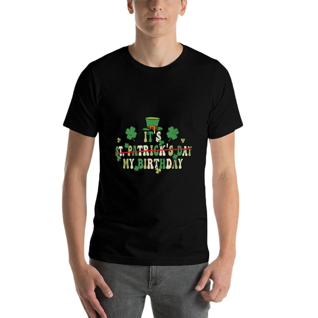 Groovy Retro St Patricks Day My Birthday Shamrock Clover Comfortable T-Shirt