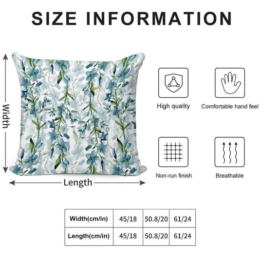 Blue Branches Soft High-Density Material Throw Pillow