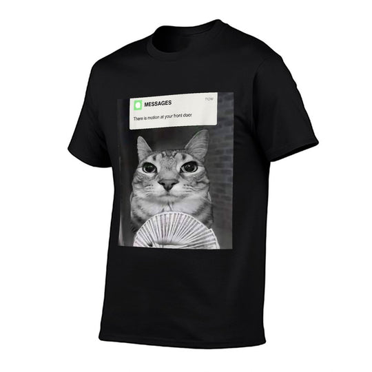 Funny Ring Cat With Motion At Your Front Door Brainrot Meme for Men Women Kids  Stretchy T-Shirt