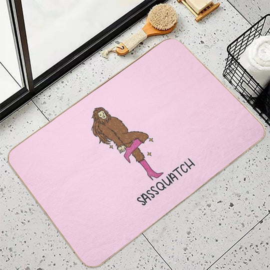 Sassy Sasquatch  Easy Maintenance Bath Mat
