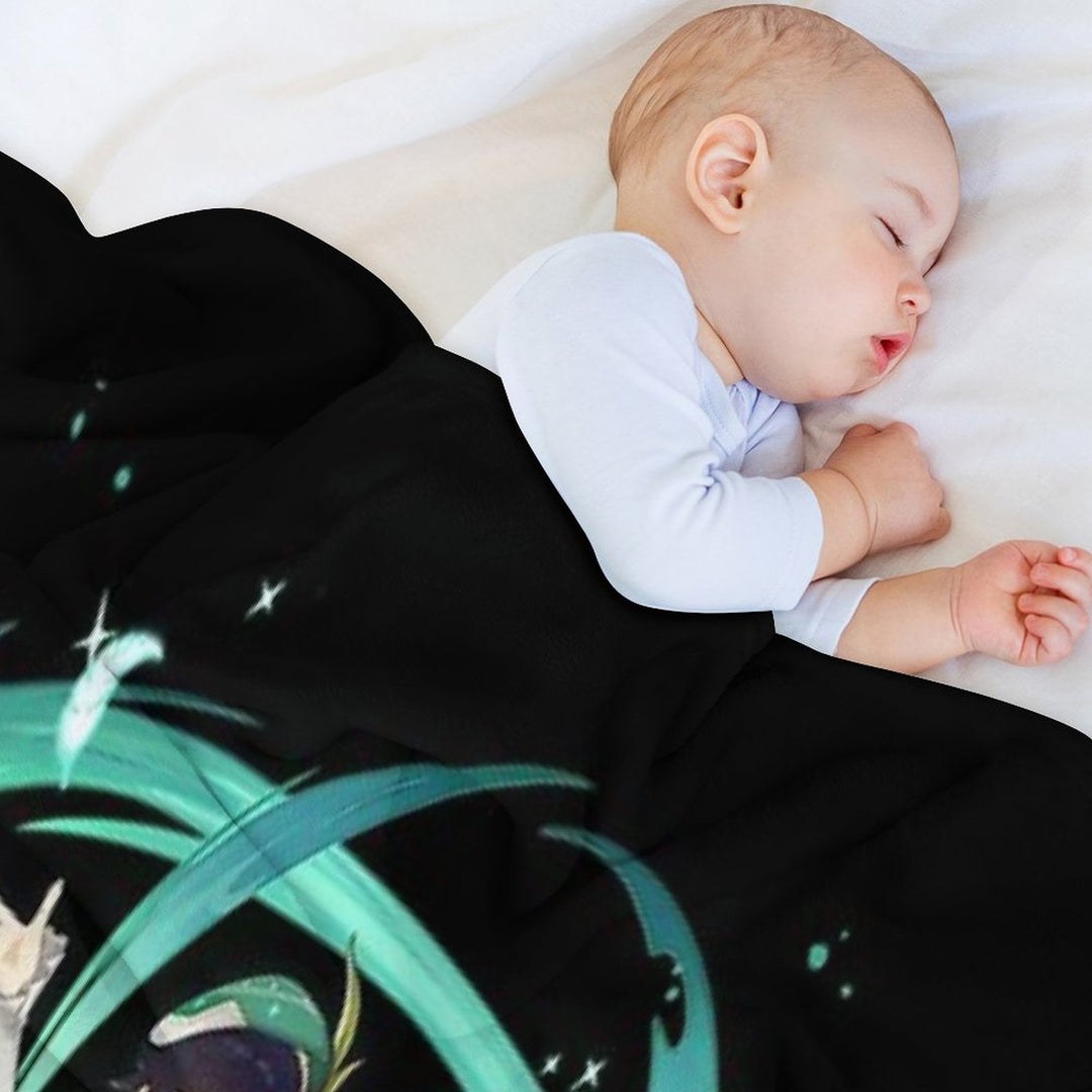 Genshin Impact - Venti Official Character Wish - Gacha Splash Art Sustainable Throw Blanket