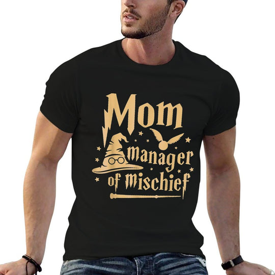 Magical Mom Manager of Mischief Birthday Family Matching  Soft T-Shirt