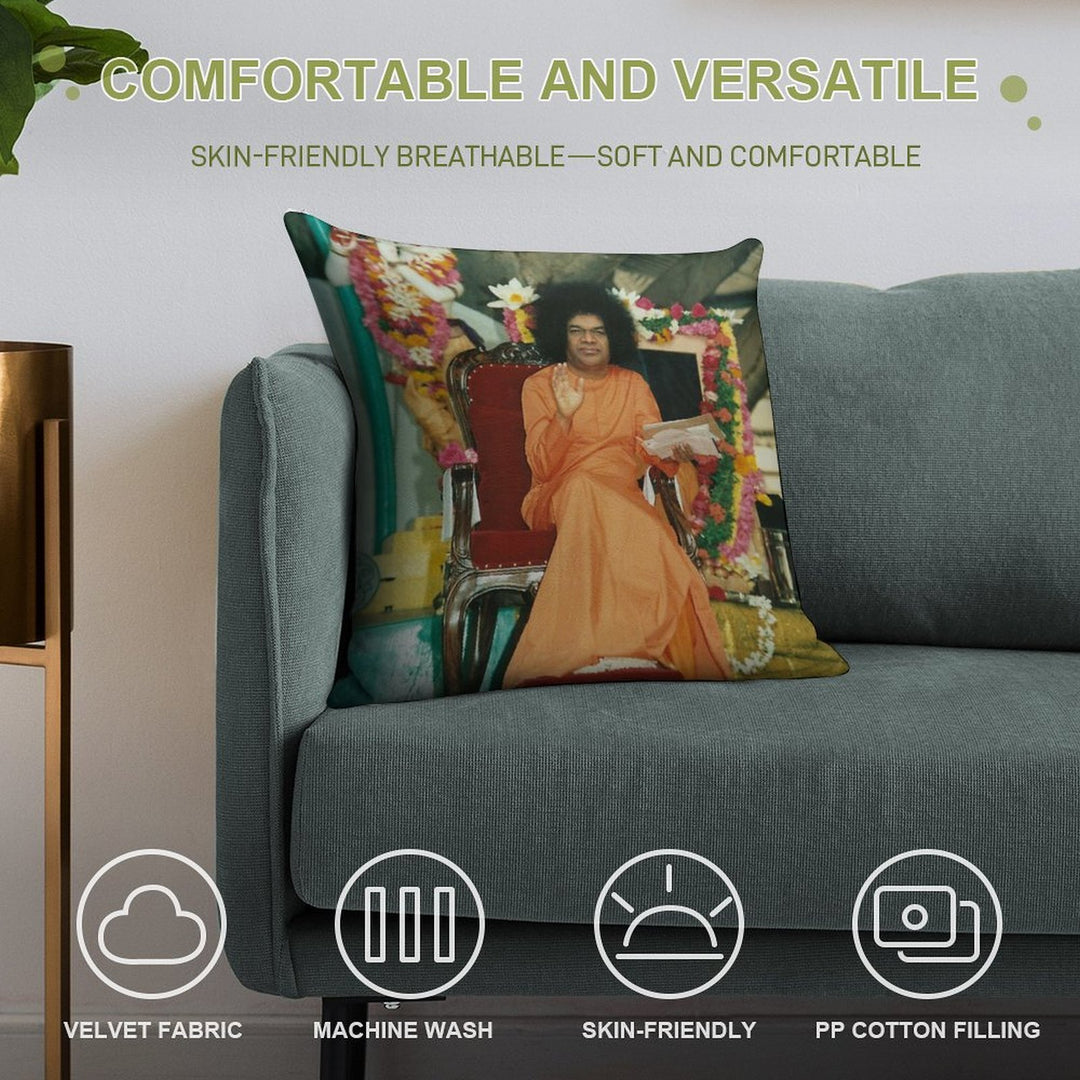 Sathya Sai Baba Blessings High Quality Soft Skin-Friendly Throw Pillow